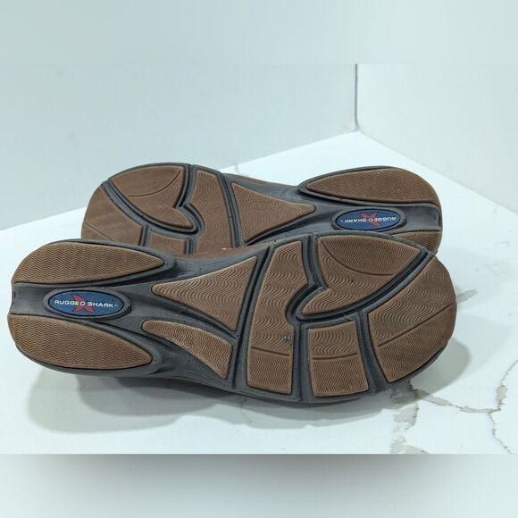 Rugged Shark Pilot leather brown Men size 13 moccasin boat shoes antimicrobial - Picture 7 of 10